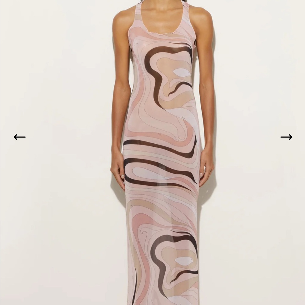 Emilio Pucci Pink and Brown Long Sleeve Dress